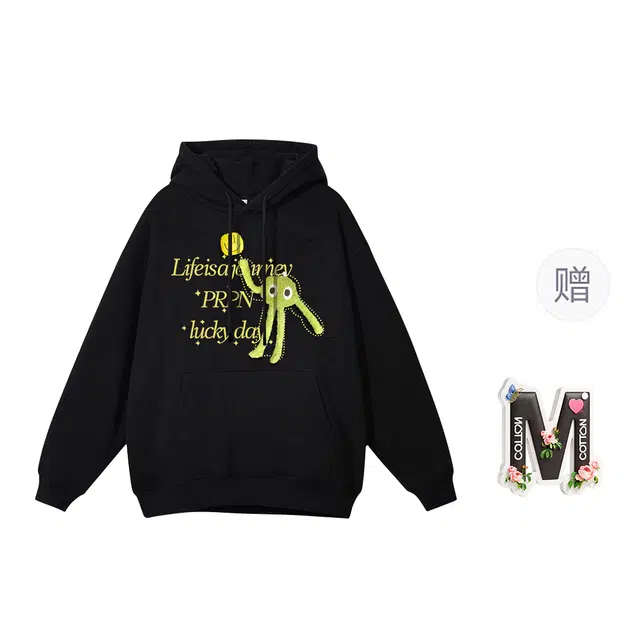 棉购 立体公仔基础款时尚潮流绒衫学生休闲百搭宽松卫衣 女款