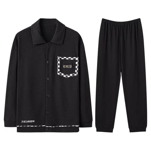 兰缪 长袖长裤休闲可外穿家居服睡衣套装 男款