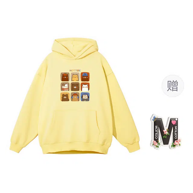 棉购 连帽加绒加厚卡通舒适时尚个性百搭潮流美式外套卫衣 女款
