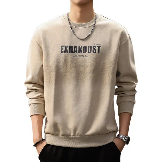 贵色 美式潮流百搭青少年学院风字母印花休闲长袖亲肤舒适潮牌休闲圆领落肩袖上衣卫衣 男女同款