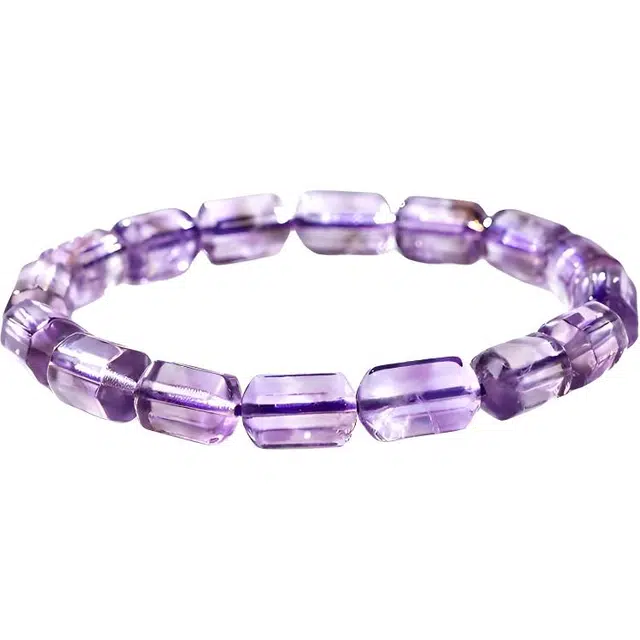 匠心手作 九紫离火 灵菲 精品级高透桶珠 新中式小众国风招财纳福成功上岸转运高级感手饰 好运礼盒 紫水晶 手串 女款