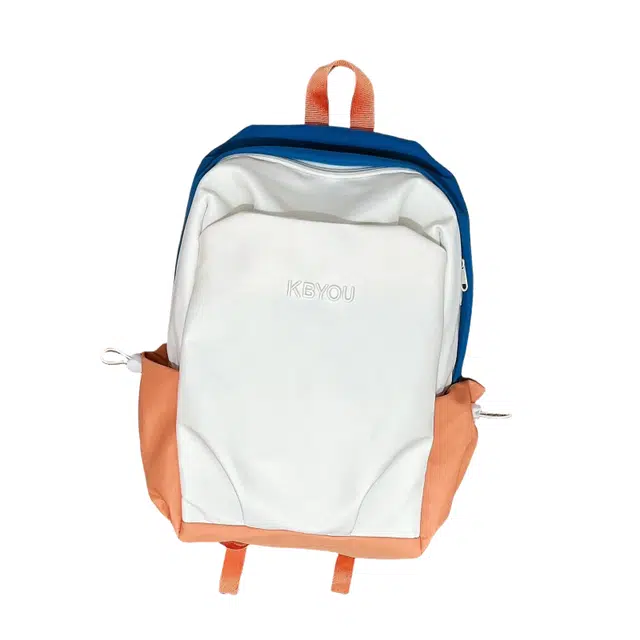 蔻蒂熊 书包女大学生大容量简约百搭旅行背包通勤潮流 涤纶 双肩包 常规 青少年 橘色/灰色/蓝色/粉色