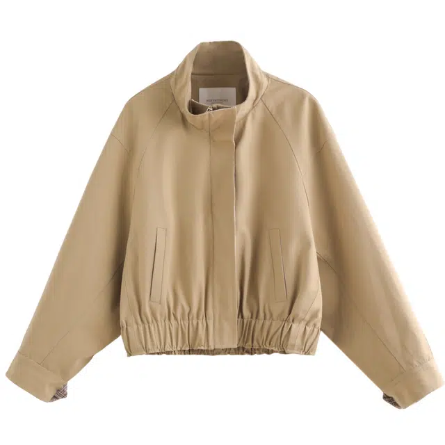 花栗鼠小姐 英伦画报 甜酷女孩早秋标配经典英伦学院风减龄拼接外套休闲百搭通勤女夹克 女款