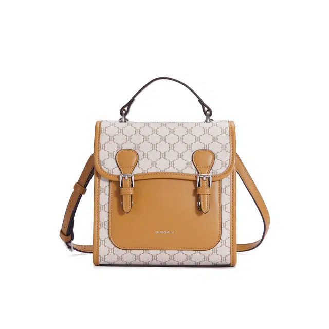 都宝路 时尚高级感小众百搭通勤 合成革 双肩包 中号 女款 多色