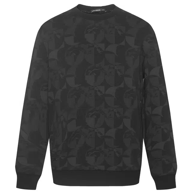 利郎 时尚都市圆领满印打底衫简约百搭长袖卫衣 男款