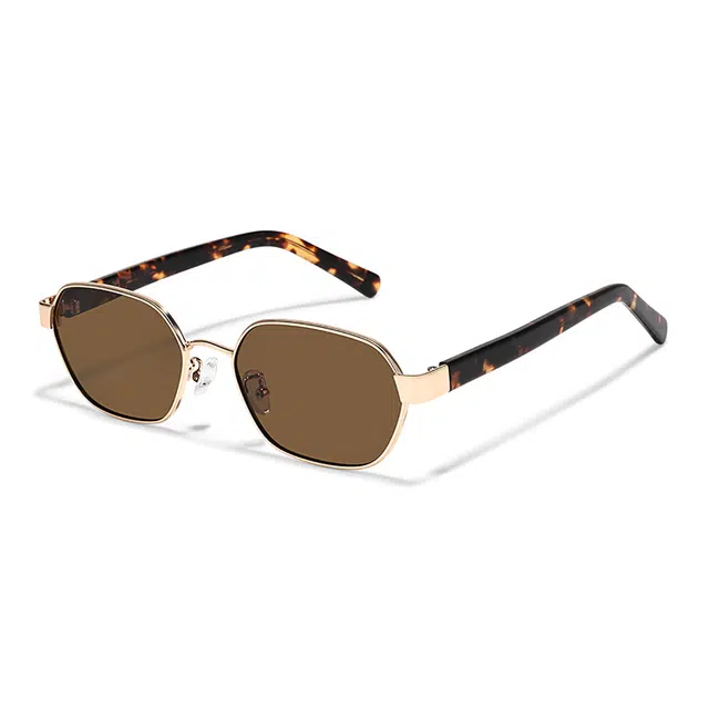 佐川 时尚老钱风多边形墨镜 高清偏光 方圆脸显脸小 出片神器 板材镜架金属 不规则形 太阳眼镜 男女同款情侣款