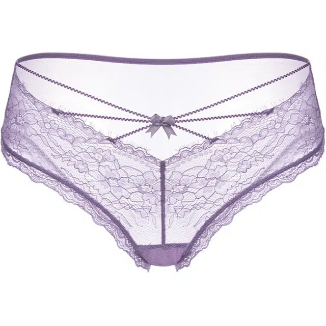小甜崽 纯色蕾丝镂空性感三角内裤 女款