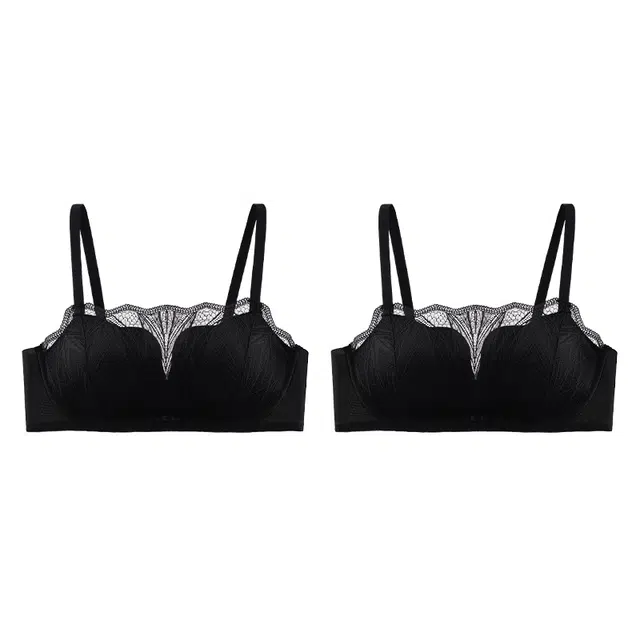 健将 法式性感蕾丝网纱内衣透气柔软亲肤舒适防下垂收副乳纯欲美背时尚百搭无钢圈可调节肩带聚拢调整型组合装文胸 女款