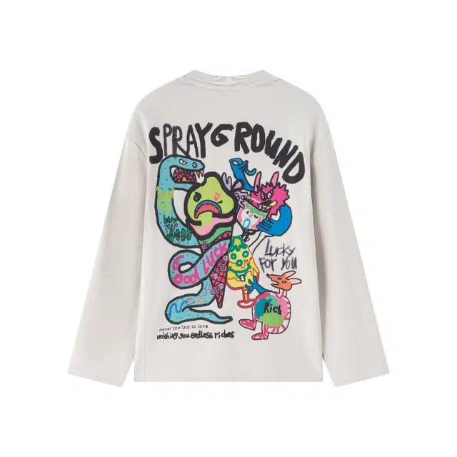 Sprayground x Maruko Shark Logo Long Sleeve Tee