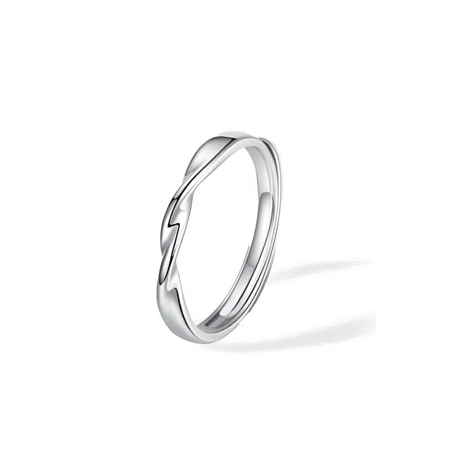 京华录 莫比乌斯环戒指情侣对戒 星河万里对戒 爱意交织共赴爱河开口戒可调节女朋友女友男友情侣对戒恋爱礼盒 锆石 戒指 男女同款情侣款