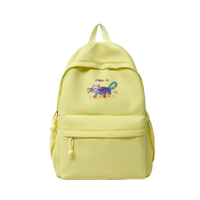 蔻蒂熊 可爱卡通背包大学生大容量少女高颜值书包轻便百搭简约休闲 涤纶 双肩包 常规 青少年 白色/黑色/红色/黄色