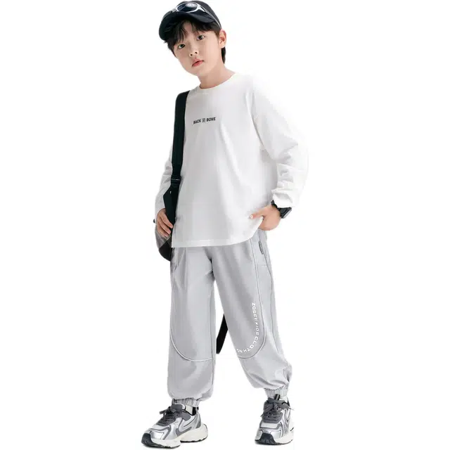 左西 中大童洋气休闲宽松长裤儿童运动裤 春秋 青少年