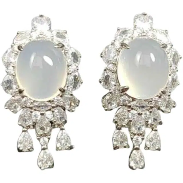 识恩 冰清玉洁#好运#好运 玉髓 耳环 女款