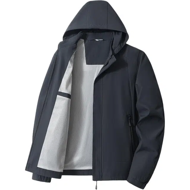 红豆 一衣两穿连帽可拆卸春秋轻户外运动休闲茄克都市通勤外套夹克 男款