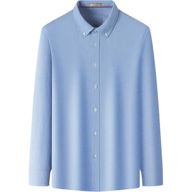 红豆 全棉牛津纺精梳纯棉松软透气商务休闲衬衣四季通勤长袖上衣衬衫 男款