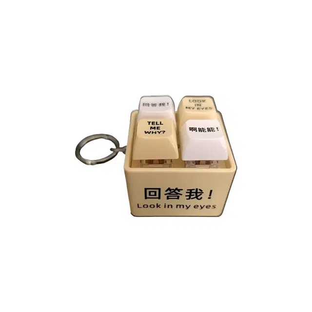 祎步康 回答我创意语录发音发光解压按键语音搞怪钥匙扣 塑料 挂件 男女同款情侣款