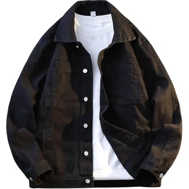 百胜狐 百胜狐牛仔外套男休闲帅气百搭春秋款美式复古翻领上衣服夹克 男款