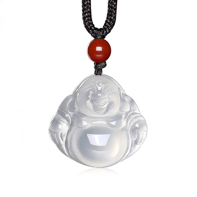 翠雅金楼 新中式禅意白冰观音佛公  国潮一对 国风清冷高级感玉佩幸福美满#好运天然 玉髓 项链 男女同款情侣款