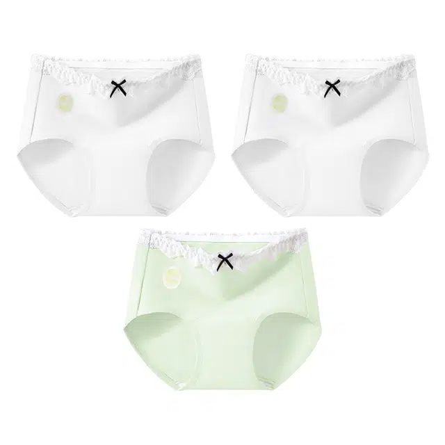 二三二三 甜美清新芭蕾风少女亲肤柔软透气吸汗性感蕾丝时尚百搭日常可爱风短裤 组合装 三角内裤 女款