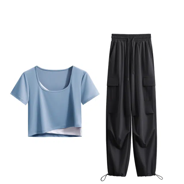 百思绒  时尚跑步舒适简约休闲运动  健身套装  女款