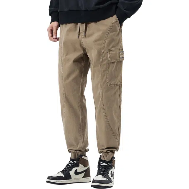 洞洞拐 洞洞拐时尚潮休闲裤拼接工装裤 男女同款