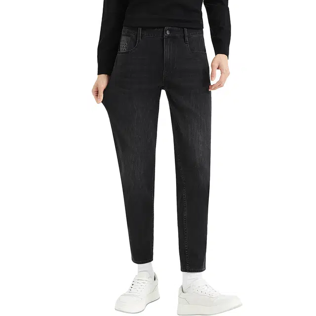 利郎 四面弹 时尚都市水洗磨白质感修身牛仔裤 男款