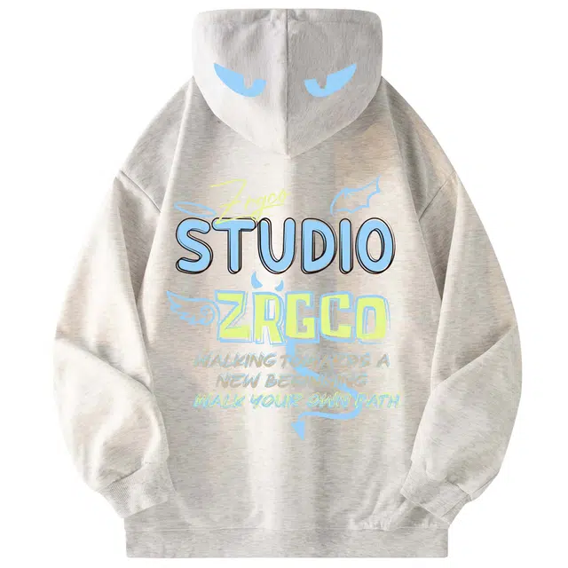 梓润格 美式复古学院风潮流百搭户外通勤休闲宽松撞色格子连帽卫衣 男女同款