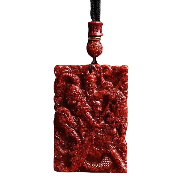 茂琼 平安顺遂 时尚简约晶体砂关公挂件平安关羽小众百搭高级感#好运 朱砂 项链 男女同款情侣款