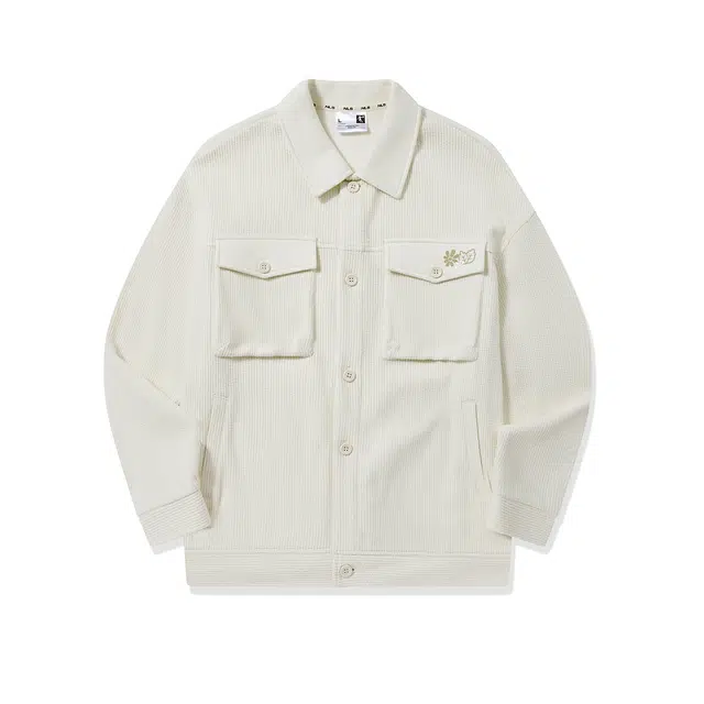 乔丹 纯色纽扣翻领宽松长袖衬衫 男款