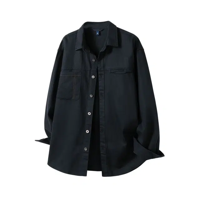 米素力 高级感痞帅工装落肩袖长袖潮衬衫 男女同款