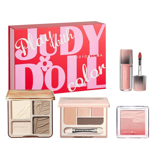 橘朵 玩妆如有神彩妆套装 易上色细闪自然玻璃唇持久不晕染不脱妆清透