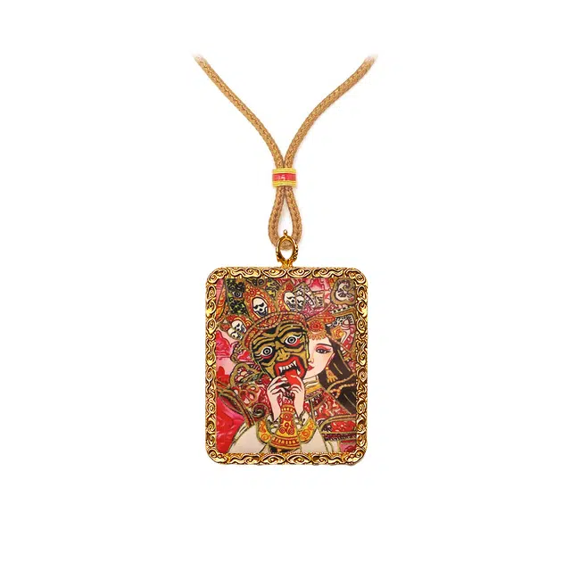 招财进宝运气好 玉临门 财运挡不住国风扎基拉姆前世今生唐卡藏式财神 藏传佛教护身符能量#好运 合金 项链 男女同款情侣款