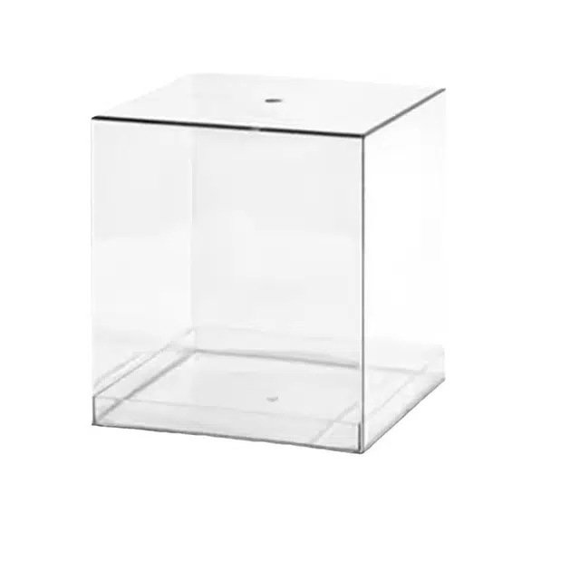 礼莎 亚克力透明方形花盒鲜花搪胶毛绒玩偶包装盒 手办模型场景道具娃屋