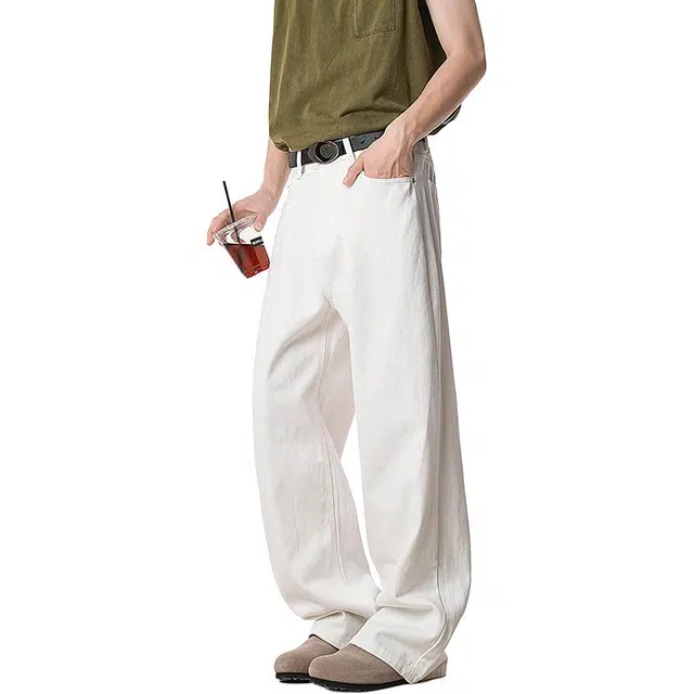 单爵 美式微喇裤男款秋季穿搭直筒不贴腿裤子牛仔裤 男女同款