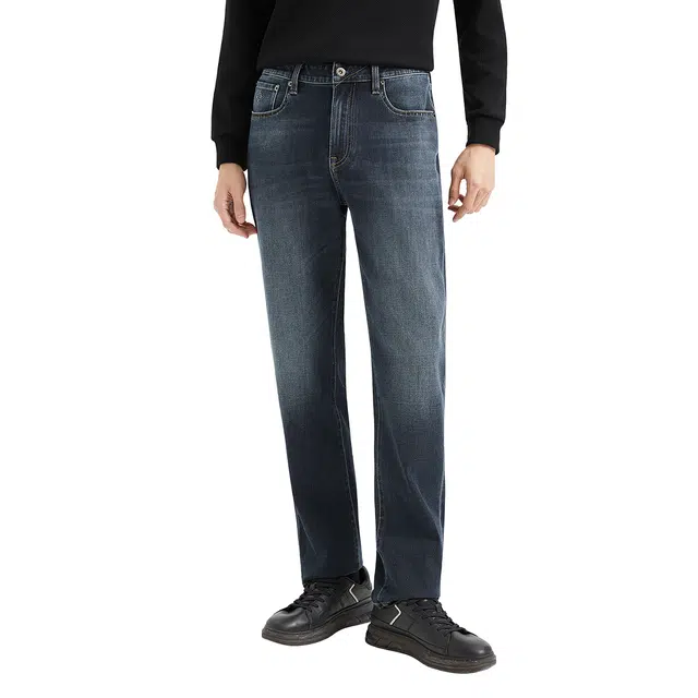 利郎 棉混纺水洗百搭立体时尚简约风修身牛仔裤 男款