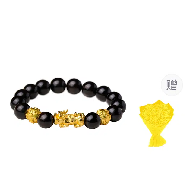 【财源滚滚】 芳缘小傅 招财进宝貔貅吞金兽 文玩佛珠新中式国潮盘玩串珠八方来财 #好运 黑檀 手串 男女同款情侣款