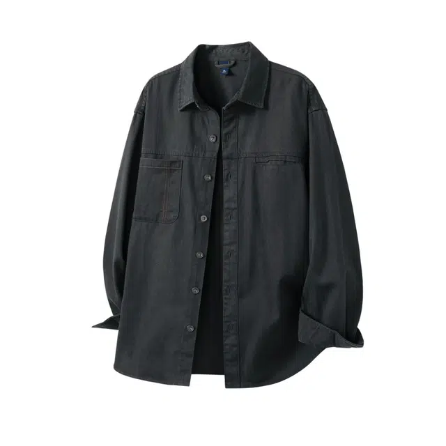 米素力 高级感痞帅工装落肩袖长袖潮衬衫 男女同款