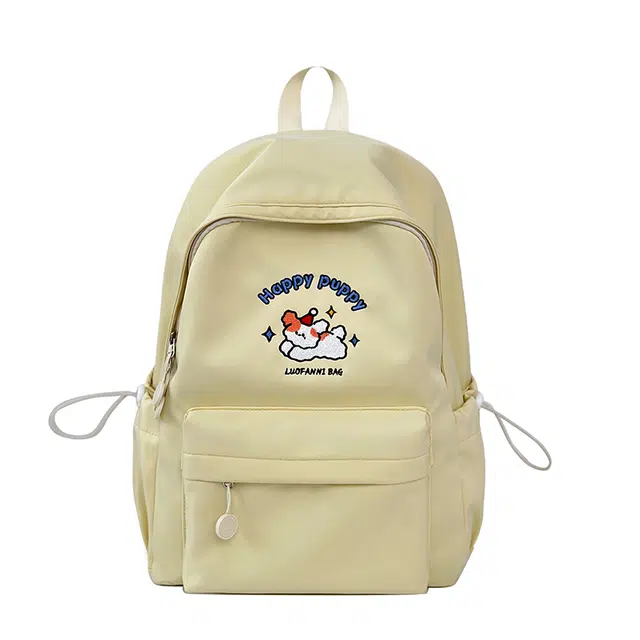 蔻蒂熊 可爱高颜值女生书包大容量休闲旅行背包尼龙百搭时尚 涤纶 双肩包 常规 青少年 白色/黑色/黄色/蓝色