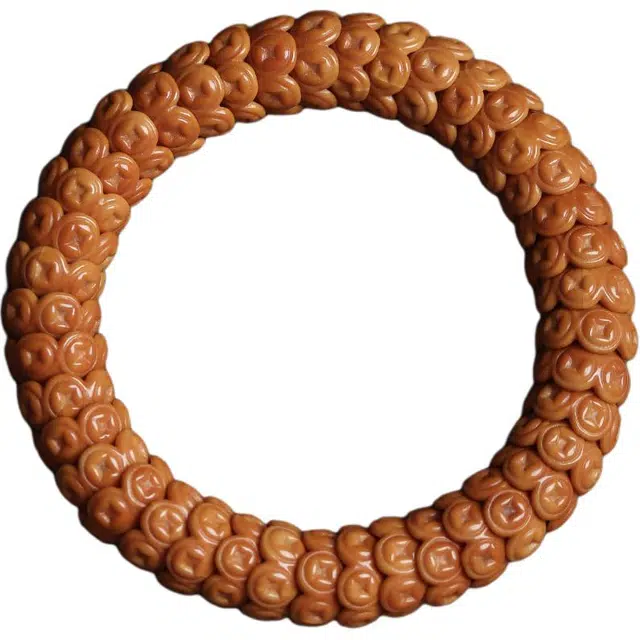 得笙陌 全品精工雕刻金钱币招财进宝国潮创意新中式#好运 猴头核桃 手串 男女同款情侣款