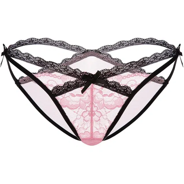 小甜崽 纯色镂空性感交叉绑带三角内裤 女款