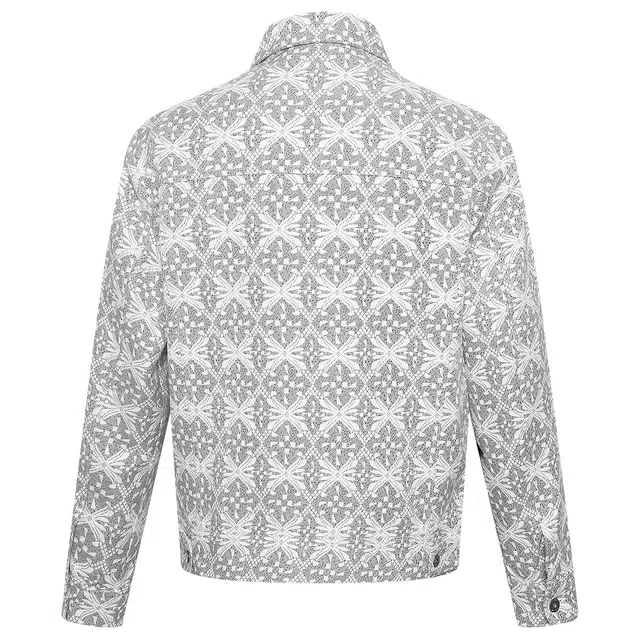 利郎 休闲满版提花时尚百搭潮流翻领短款秋季夹克外套 男款