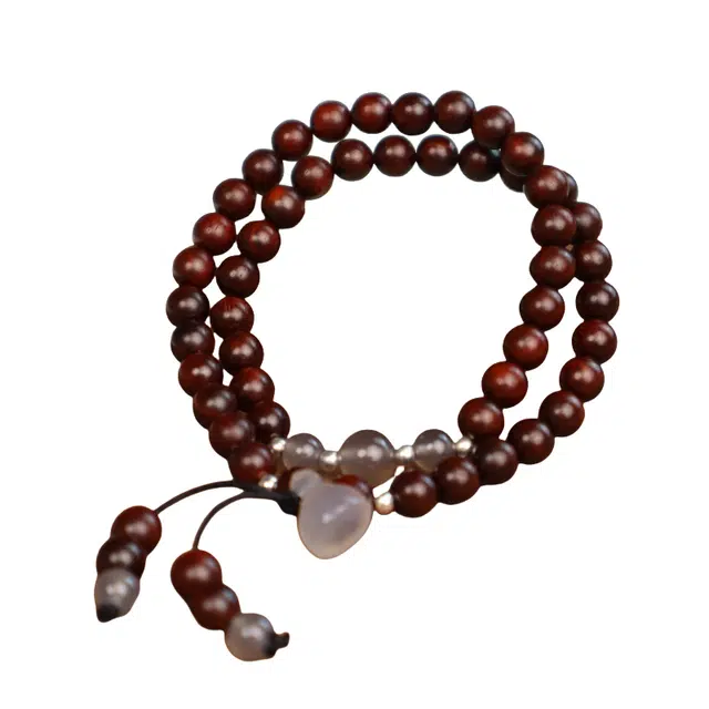 舞依翡 高密度文玩搭配莲蓬双圈创意个性路路通#好运 血檀 手串 男女同款情侣款