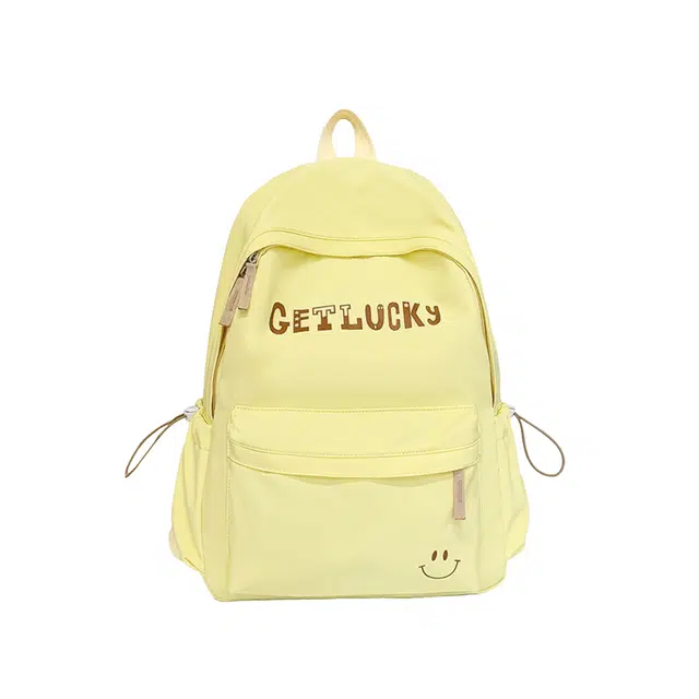 蔻蒂熊 小清新高颜值笑脸背包简约轻便大容量洋气 涤纶 双肩包 常规 青少年 白色/黑色/黄色/蓝色