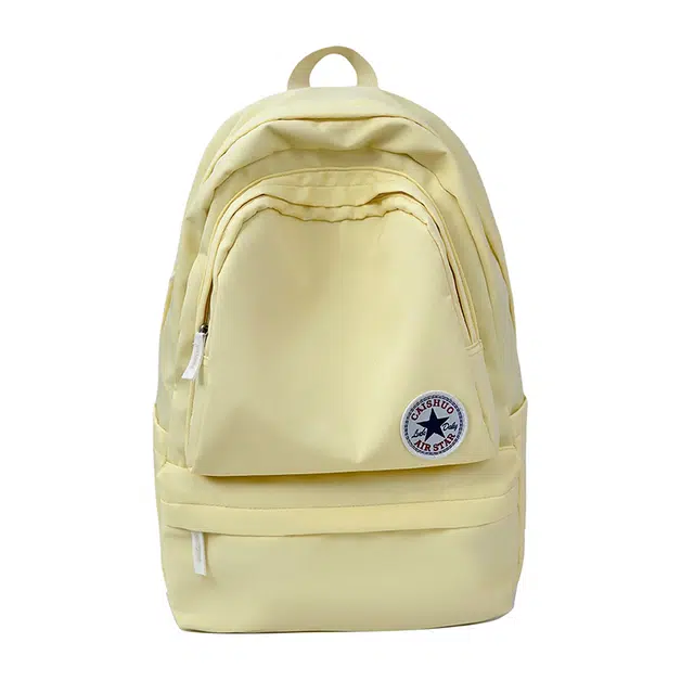 蔻蒂熊 高颜值大学生书包女韩版大容量旅行男高中休闲运动电脑背包 尼龙布 双肩包 常规 黑色/红色/黄色