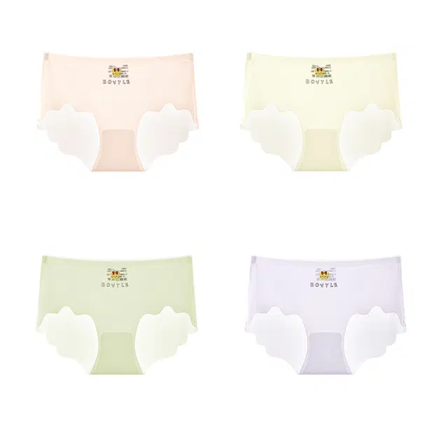 芭芭鸭 夏季冰丝卡通印花柔软舒适甜美可爱透气活泼女生内裤青少年儿童款