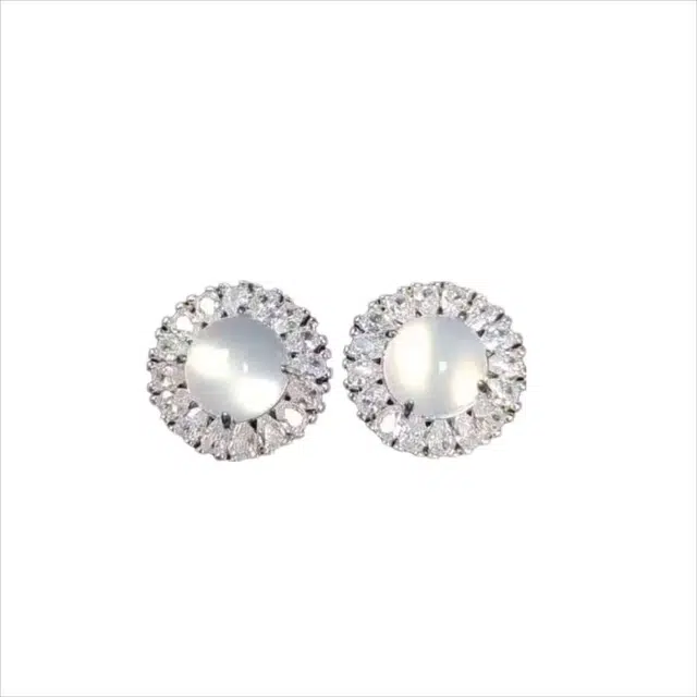 识恩 白月光轻奢复古国风气质民族风汉服优雅小众清冷高级感温婉细腻#好运 玉髓 耳钉 女款