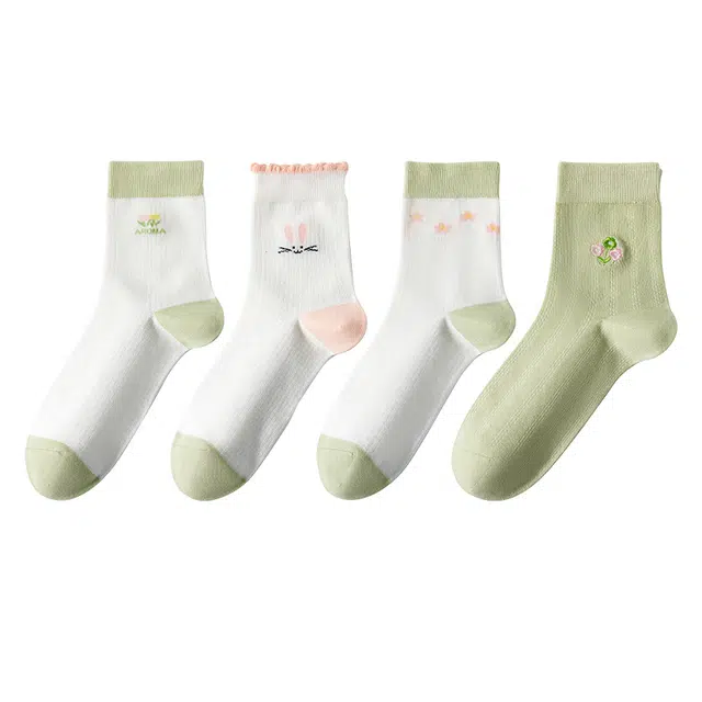 莫代尔 舒适透气防臭吸汗时尚百搭简约中筒袜 女款