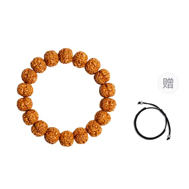 絮物 国潮文艺风爆肉树王佛珠盘玩文玩单圈念珠 金刚菩提 手串 男女同款情侣款