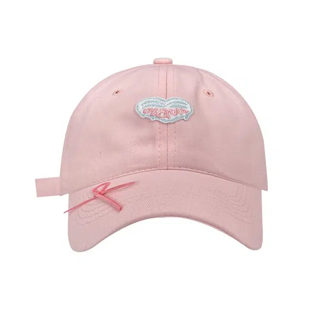 艾佳微 可爱搞怪多巴胺百搭大头围显脸小宽帽檐爱心蝴蝶结#好运 棉 鸭舌帽 男女同款情侣款