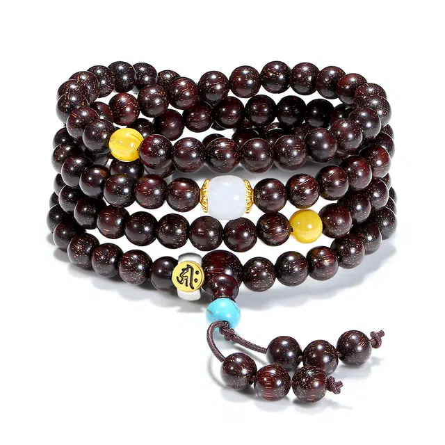 【普陀山官方已过香】 普陀山文创 生肖顺利 工艺金星典雅时来运转福运连连转运珠经典文玩#好运 紫檀属 手串 男女同款情侣款